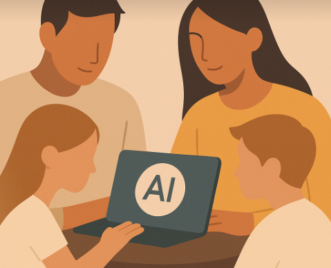 A family talking about AI